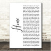 Blake Shelton Home White Script Song Lyric Print