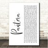 This Love Pantera White Script Song Lyric Print