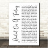 Blue Swede Hooked On A Feeling White Script Song Lyric Print