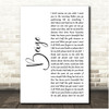 Yoke Lore Beige White Script Song Lyric Print