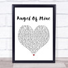 Eternal Angel Of Mine White Heart Song Lyric Music Wall Art Print