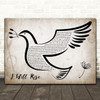 Chris Tomlin I Will Rise# Vintage Dove Bird Song Lyric Print