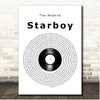 The Weeknd Starboy Vinyl Record Song Lyric Print