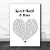 Guns N' Roses Sweet Child O' Mine White Heart Song Lyric Music Wall Art Print