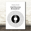 Diana Krall California Dreamin Vinyl Record Song Lyric Print