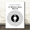 Disneys Aladdin A Whole New World Vinyl Record Song Lyric Print