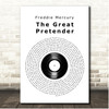 Freddie Mercury The Great Pretender Vinyl Record Song Lyric Print