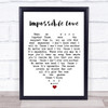 Impossible Love UB40 Song Lyric Heart Music Wall Art Print