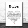 Incubus Drive White Heart Song Lyric Music Wall Art Print