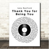 Jake Banfield Thank You for Being You Vinyl Record Song Lyric Print