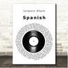 Jurassic Shark Spanish Vinyl Record Song Lyric Print