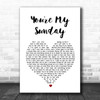 Jessica Simpson You're My Sunday White Heart Song Lyric Music Wall Art Print