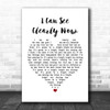 Johnny Nash I Can See Clearly Now White Heart Song Lyric Music Wall Art Print