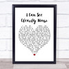 Johnny Nash I Can See Clearly Now White Heart Song Lyric Music Wall Art Print