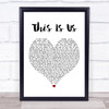 Keyshia Cole This Is Us White Heart Song Lyric Music Wall Art Print