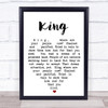 King UB40 Song Lyric Heart Music Wall Art Print