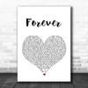 Kiss Forever White Heart Song Lyric Music Wall Art Print