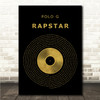 Polo G RAPSTAR Black & Gold Vinyl Record Song Lyric Print