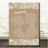 James Sometimes Burlap & Lace Song Lyric Print