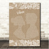 Amy Winehouse Valerie Burlap & Lace Song Lyric Print