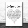 Lionel Richie & Mariah Carey Endless Love White Heart Song Lyric Music Wall Art Print