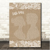 Alan Jackson Little Bitty Burlap & Lace Song Lyric Print