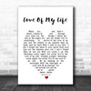 Love Of My Life Santana Heart Song Lyric Music Wall Art Print