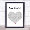 Madness Our House White Heart Song Lyric Music Wall Art Print