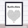 Massive Attack Protection White Heart Song Lyric Music Wall Art Print