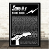Stone Sour Song #3 Black & White Guitar Lightening Song Lyric Print