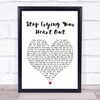 Oasis Stop Crying Your Heart Out White Heart Song Lyric Music Wall Art Print