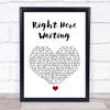 Richard Marx Right Here Waiting White Heart Song Lyric Music Wall Art Print