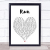 Run Leona Lewis Heart Song Lyric Music Wall Art Print