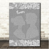 Lee Brice Rumor Grey Burlap & Lace Song Lyric Print