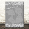 Looking Glass Brandy (You're A Fine Girl) Grey Burlap & Lace Song Lyric Print