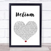 Sia Helium White Heart Song Lyric Music Wall Art Print