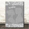 Shayne Ward Breathless Grey Burlap & Lace Song Lyric Print