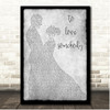 Michael Buble To love somebody Grey Couple Dancing Song Lyric Print