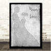 Van Morrison Warm Love Grey Couple Dancing Song Lyric Print