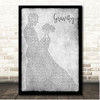 Embrace Gravity Grey Couple Dancing Song Lyric Print