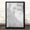 India.Arie Steady Love Grey Couple Dancing Song Lyric Print