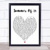 Summer Of '69 Bryan Adams Song Lyric Heart Music Wall Art Print