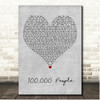 Kings of Leon 100,000 People Grey Heart Song Lyric Print