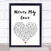 The Association Never my love Heart Song Lyric Music Wall Art Print