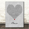 Lizzo Phone Grey Heart Song Lyric Print