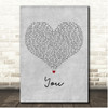 Louyah You Grey Heart Song Lyric Print