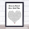 The Elgins Heaven Must Have Sent You White Heart Song Lyric Music Wall Art Print