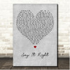 Nelly Furtardo Say It Right Grey Heart Song Lyric Print