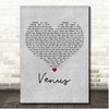 Bananarama Venus Grey Heart Song Lyric Print