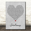 Nick Jonas Jealous Grey Heart Song Lyric Print